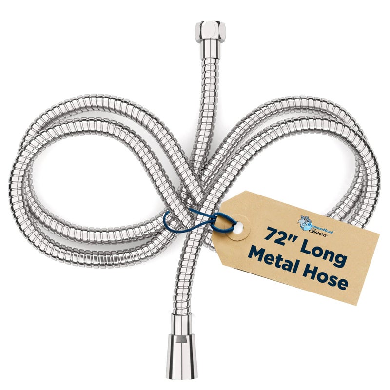 HammerHead Showers Solid Metal Shower Hose Attachment for Showerhead, Extra-Long 72-Inch Universal Replacement Hose for Hand held Shower, Chrome - Image 1
